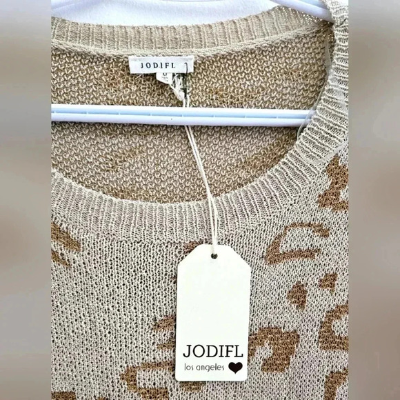 JODIFL Laganlook Sz M Boxy Oversized Folded 2/3Sleeve Knitted Sweater Nwt - Picture 3 of 9